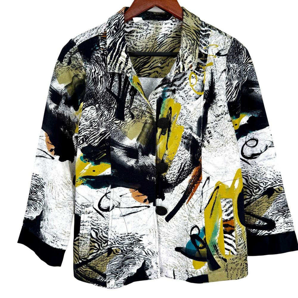NEW NWOT DOLCEZZA Womens XS Wearable Art to Wear Blouse Shirt Top Jacket 72687